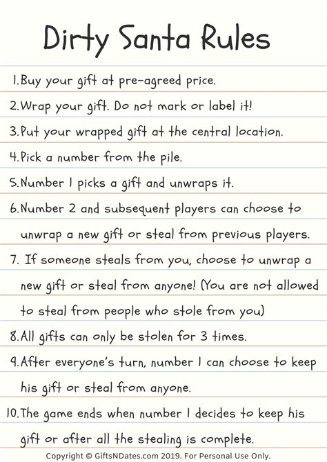 Dirty Santa Rules And Gameplay .